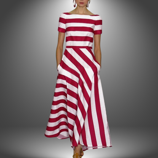 Franka™ – Striped Maxi Dress with Elegant Style