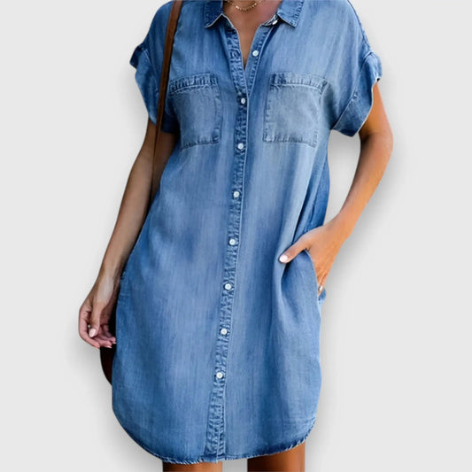 Fabienne™ denim dress in vintage style