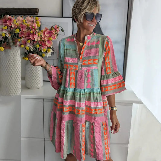 Freya™ Casual Boho Tiered Swing Dress