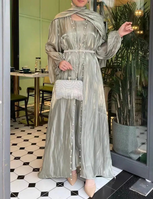 Hidaya™ Luxury Abaya Set with Pearls