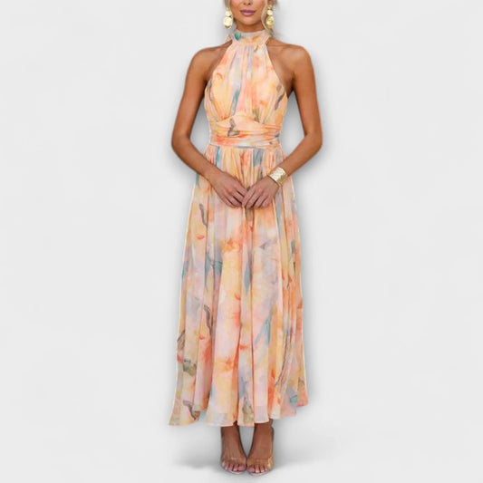 Sera™ Halter-Neck Bohemian Print Maxi Dress