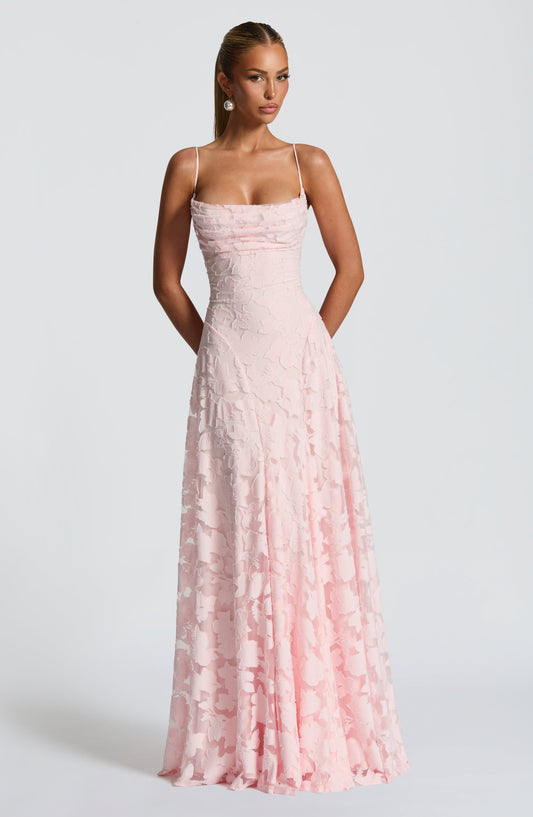 Ysolde™ corset maxi dress with lace detail